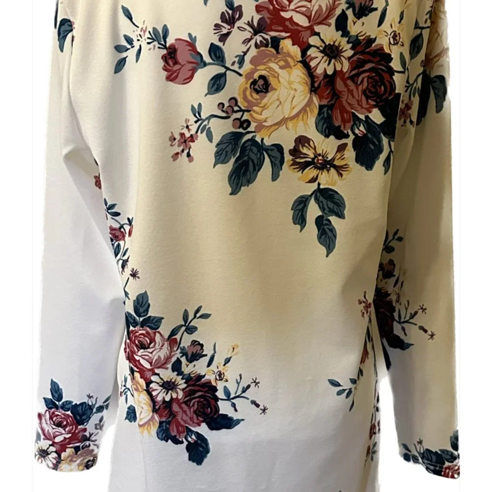NWOT- SHEIN - Floral Print Open Front Coat - Size L - Picture 11 of 12